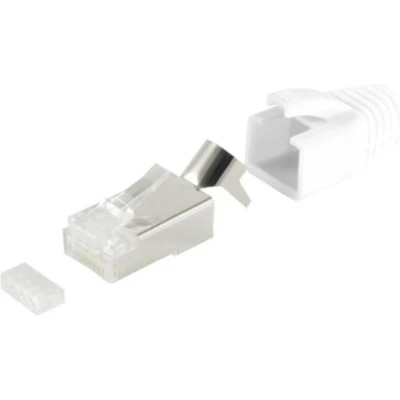Afbeelding van RJ45 krimp connectoren (STP) voor CAT6/6a/7/7a netwerkkabel (vast/flexibel) 10 stuks (3 delig) / wit