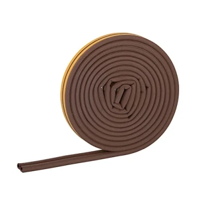Afbeelding van HELPMATE afdichtingstape, zelfklevend, voor ramen en deuren, raamafdichting, het isoleren van kolommen met 3 tot 5,5 mm breed, 9 x 6 (D profiel, 12 meter, bruin)