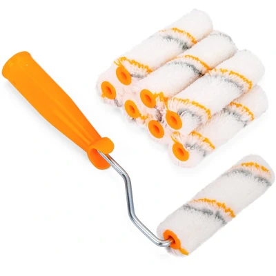 Afbeelding van Belle Vous (9 Delige) Verf Roller Set Frame met 8 Microvezel Hoezen Gladde Afwerking voor Muren, Plafonds en Platte Oppervlakken Verven Renoveren