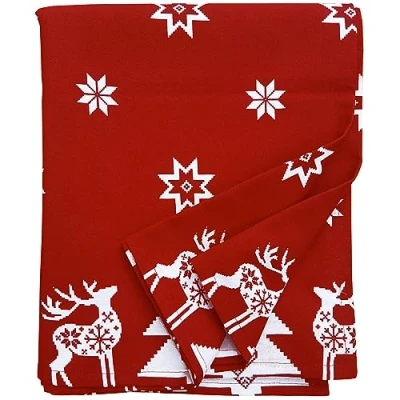 Afbeelding van Ragged Rose tafelkleed dennenmotief Tessa, rood