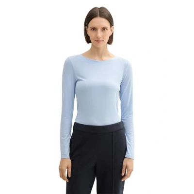 Afbeelding van TOM Tailor MIT Uboot Ausschnitt Longsleeve, Dames, Maat: Large, Kentucky blue