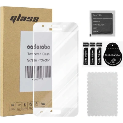 Afbeelding van Cadorabo Screenprotector geschikt voor Samsung Galaxy J3 2018 Volledig scherm pantserfolie Beschermfolie in TRANSPARANT met WIT Gehard (Tempered) display beschermglas 9H hardheid 3D Touch