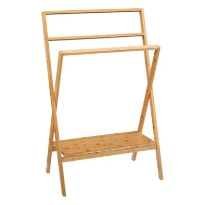 Afbeelding van 5Five Handdoeken ophangrek badkamer bamboe hout L60 x b36 H94 cm Handdoekrekken