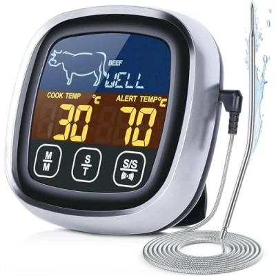 Afbeelding van Cuisimax Digitale Vleesthermometer incl. Batterijen Tot 300 C Draadloos BBQ Thermometer Oven Kookthermometer