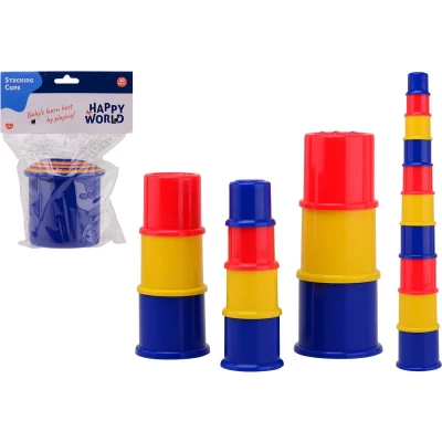 Afbeelding van Johntoy stapelbekers Happy World 10 stuks
