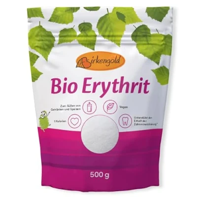 Afbeelding van Birkengold Biologisch erythriet, 500 g zak uit biologische landbouw calorievrije suikervervanger smaakt als suiker veganistisch tandvriendelijk glycemische index van 0