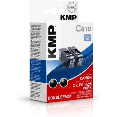 Afbeelding van KMP Inktcartridge vervangt Canon PGI 525PGBK, CLI 526C, 526M, 526Y Compatibel 2 pack Zwart C81D 1513,0021