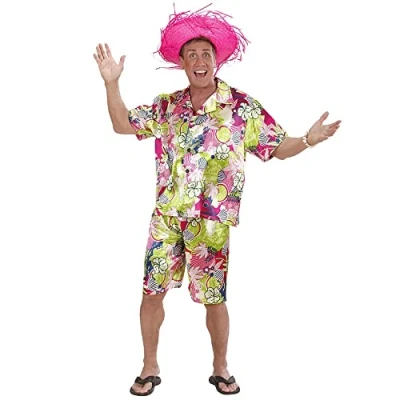Afbeelding van Widmann Hawaii &amp; Carribean Tropisch Kostuum Aloha Hawaiiaanse Man Multicolor Medium Carnavalskleding Verkleedkleding
