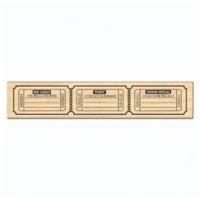 Afbeelding van Florilèges Design FE211026 Scrapbooking stempel, drie tickets, beige