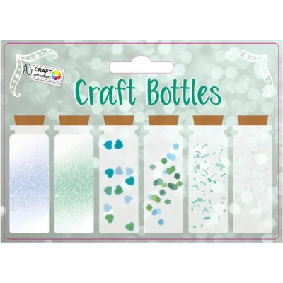 Afbeelding van Creative Craft Group Decoratie Flesjes, 6 x 15g Groen/Blauw