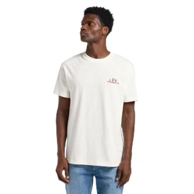 Afbeelding van Lee Regular LOGO TEE Tshirt print, Heren, Maat: Medium, Ecru