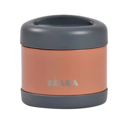 Afbeelding van BEABA Thermische voedselfles voor baby&#039;s en kinderen 100% luchtdicht roestvrij staal geïsoleerd houdt voedsel meer dan 5 uur warm of koud Dubbellaags 500 ml Terracotta