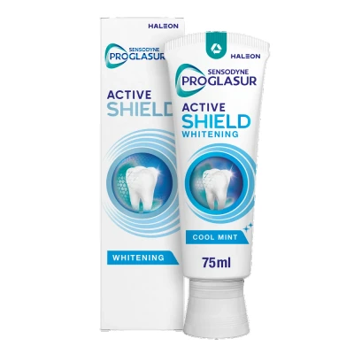 Afbeelding van 2+1 gratis: Sensodyne ProGlasur Tandpasta Active Shield Whitening 75 ml