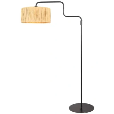 Afbeelding van Steinhauer Vloerlamp zwart Bloeba met strokleurige kap 4171ZW