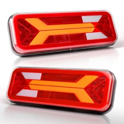 Afbeelding van AOHEWEI 2 stks Trailer Achterlichten 12 V/24 V Super Heldere Waterdichte Richtingaanwijzer Rem Staart Reverse Fog Reflector Lamp voor Truck Vrachtwagen Caravan Van Tractor