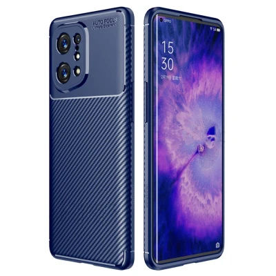 Afbeelding van Oppo Find X5 5G Hoesje Siliconen en TPU (zacht) iMoshion Softcase/Backcover Blauw Telefoonhoesje