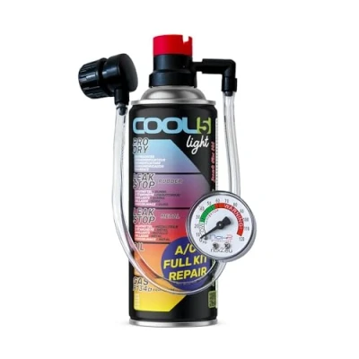 Afbeelding van COOL5 HOBBY vervangend koelmiddel r134a voor auto airco&#039;s 1 bus 2in1, 235 g met geïntegreerde drukslang manometer