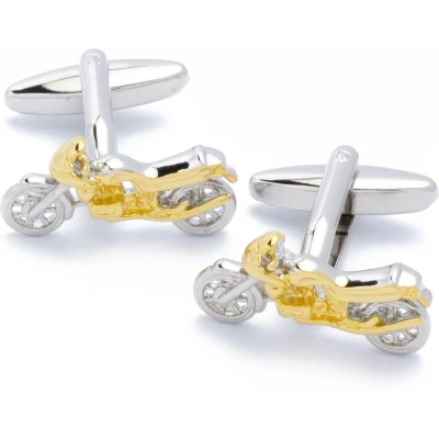 Afbeelding van Manchetknopen Motorfiets Zilver en Goudkleurig
