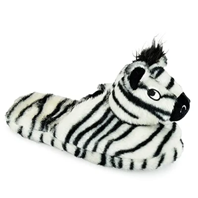 Afbeelding van Dames 3D zacht comfortabel karakter nieuwigheid dier huis slippers UK 3 8, Zebra, 37/38 EU