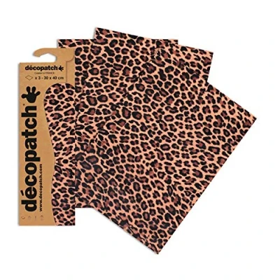 Afbeelding van Decopatch papier nr. 207 (bruin luipaard, 395 x 298 mm) 3 pack