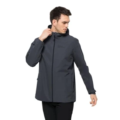 Afbeelding van Jack Wolfskin Besler Regenjas, Heren, Maat: Small, Ebony