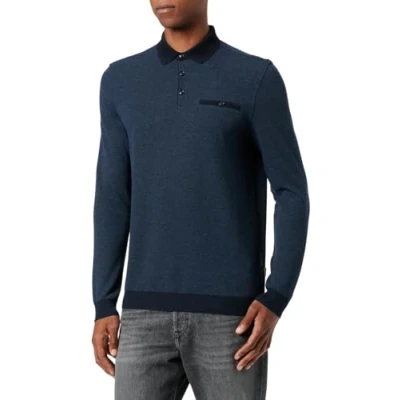 Afbeelding van Bugatti polo heren wijde fit poloshirt donkerblauw effen