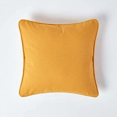 Afbeelding van Homescapes Mosterdgeel katoenen kussenhoes 30 x cm