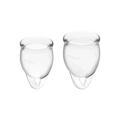 Afbeelding van Satisfyer Feel Confident Menstruatie Cup Set Transparant