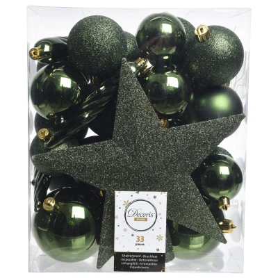 Afbeelding van Kerstboomversiering Mix 33 st. Dennengroen Decoris