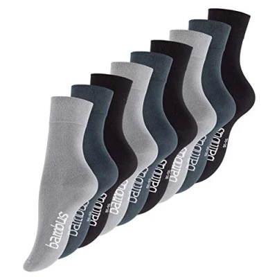 Afbeelding van Vincent Creation 6 9 paar bamboe sokken, uniseks, bamboesokken voor dames en heren, met de hand afgehechte kant, assortiment (grijs, Stargazer, zwart), 43 46 EU