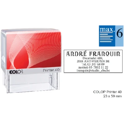 Afbeelding van Tekststempel Colop Printer 40 personaliseerbaar 6regels 59x23mm