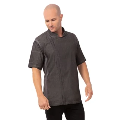 Afbeelding van Chef Works Urban Koksbuis Delancey Denim Korte Mouw Grijs ( Maat S )