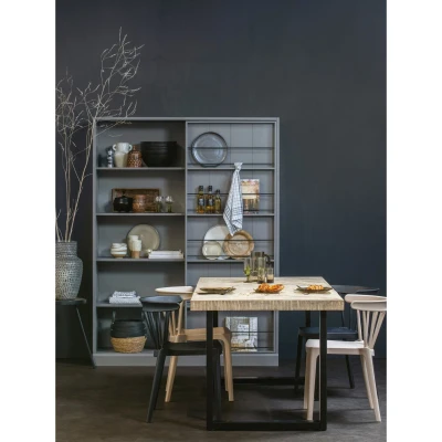 Afbeelding van WOOOD Tablo Tafel Visgraat met U Poot Mango 75x200x90