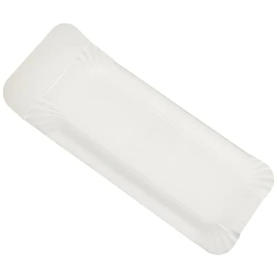 Afbeelding van Papstar #11030 Wegwerpborden, vierkant, wit, met aantakker, 250 stuks, 8 x 21 cm, van karton, voor barbecue, verjaardag of feest, biologisch afbreekbaar wegwerpservies