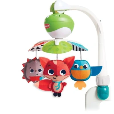 Afbeelding van Tiny Love Take Along Mobiel, 3 in 1 Baby Muziekmobiel, 0+ Maanden, voor Wieg, Box of Kinderwagen, Multifunctioneel met Bevestigingen, 5 Melodieën, 30 Minuten Onafgebroken Muziek, Meadow Days