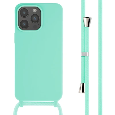 Afbeelding van Apple iPhone 15 Pro Max Hoesje Siliconen en TPU (zacht) iMoshion Softcase/Koordhoesje/Backcover Mintgroen Telefoonhoesje