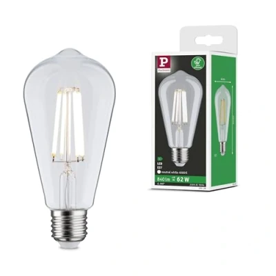 Afbeelding van Paulmann 29126 Eco Line filament 230 V LED kolf ST64 E27 840 lm 4 W 4000 K helder verlichtingsmiddel