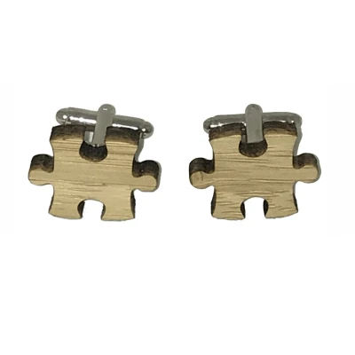 Afbeelding van Houten puzzel manchetknopen