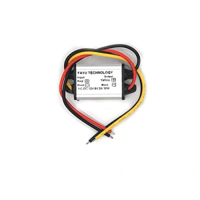 Afbeelding van 1 stuks 12 V tot 9 auto stroomconverter DC neerwaartse module naar 2 A DC/DC buck converter LED display voeding achterwaarts (12V 9V 2A)