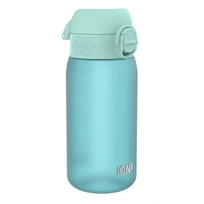 Afbeelding van ION8 Kinder Waterfles, 350 ml/12 oz, Lekvrij, Makkelijk te Openen, Veilige Vergrendeling, Vaatwasserbestendig, BPA vrij, Draaghendel, Schoon Maken, Geurvrij, Koolstofneutraal, Sonic Blauw