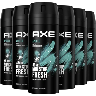 Afbeelding van 6x Axe Deodorant Bodyspray Apollo 150 ml