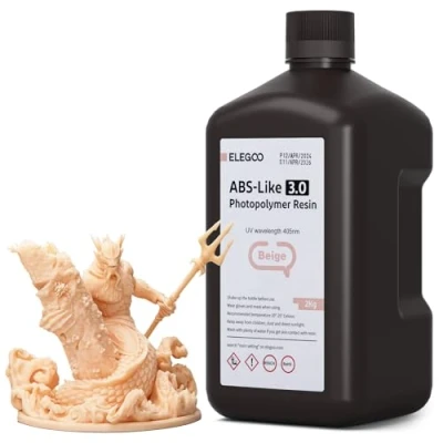 Afbeelding van ELEGOO ABS Like 3.0 3D printerhars, beige, 2000 g, uv hardende printerhars met hoge treksterkte en buigvastheid voor MSLA/LCD/DLP printer, 405 nm