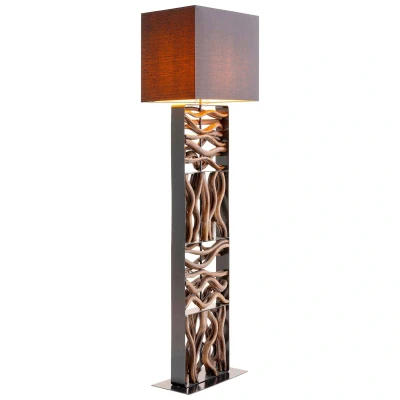 Afbeelding van Kare Nature Wave vloerlamp met hout