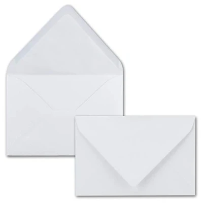 Afbeelding van Enveloppen, 50 stuks, 12 x 18 cm, ca. DIN B6, met natte lijm, wit, stabiel, 100 gram per m², enveloppen voor wenskaarten en uitnodigingen