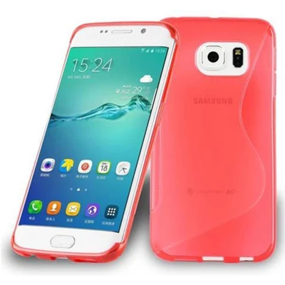 Afbeelding van Cadorabo Hoesje geschikt voor Samsung Galaxy S6 EDGE in INFERNO ROOD Beschermhoes gemaakt van flexibel TPU silicone Case Cover