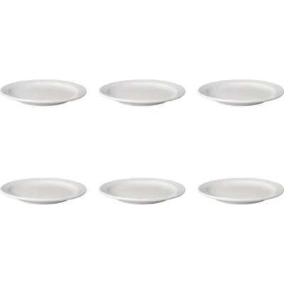 Afbeelding van Mammoet Bord smalle rand Budgetline 21 cm Wit Porselein 6 stuks