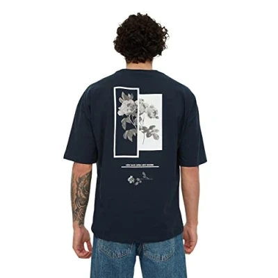 Afbeelding van Trendyol Parent Tshirt print, Heren, Maat: Small, Navy blue