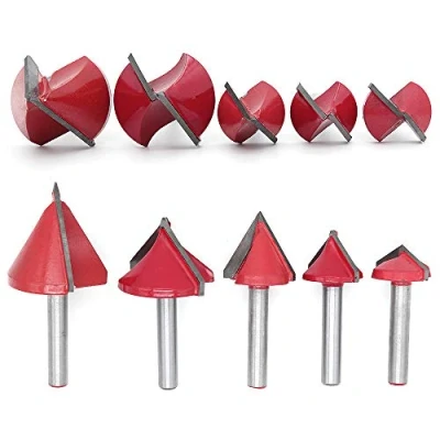 Afbeelding van DingGreat 5 Stks 6mm Schacht 60 90 120 V Groove Router Bit, 3D Vorm Frezen Hout Cutter Mes CNC Graveren Bit