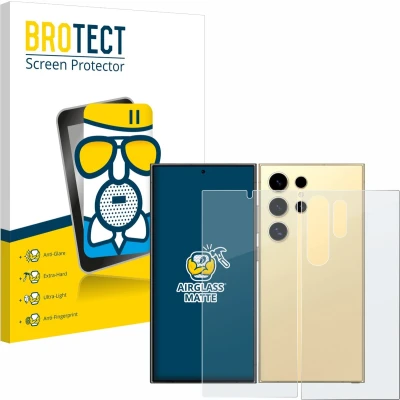 Afbeelding van BROTECT Screenprotector voor Samsung Galaxy S24 Ultra (case friendly) (Voor+Achter) Folie Beschermfolie Beschermglas matte