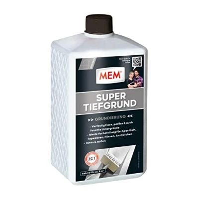 Afbeelding van MEM Super diepgrond; voor zuigende en niet absorberende ondergronden; binnen buiten te gebruiken; eenvoudig in gebruik, oplosmiddelvrij, 1 l, melkachtig wit